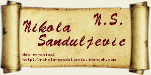 Nikola Sanduljević vizit kartica